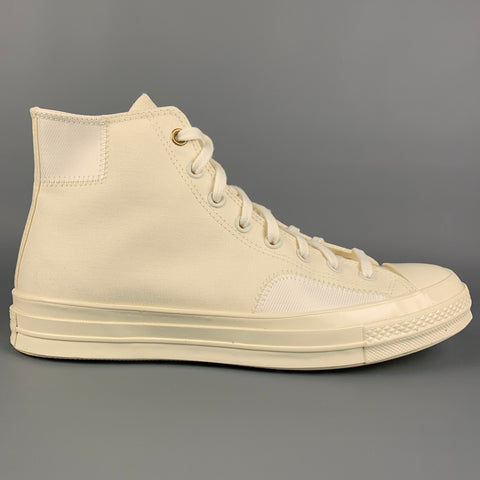 CONVERSE Size 11 Cream Canvas High Top Sneakers