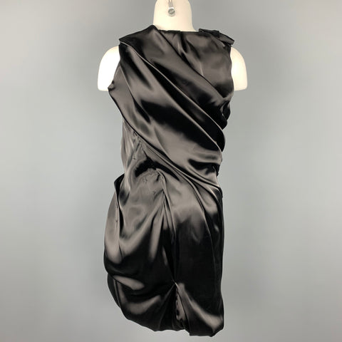 SOPHIA KOKOSALAKI Size 6 Black Nylon Blend Ruched Cocktail Dress