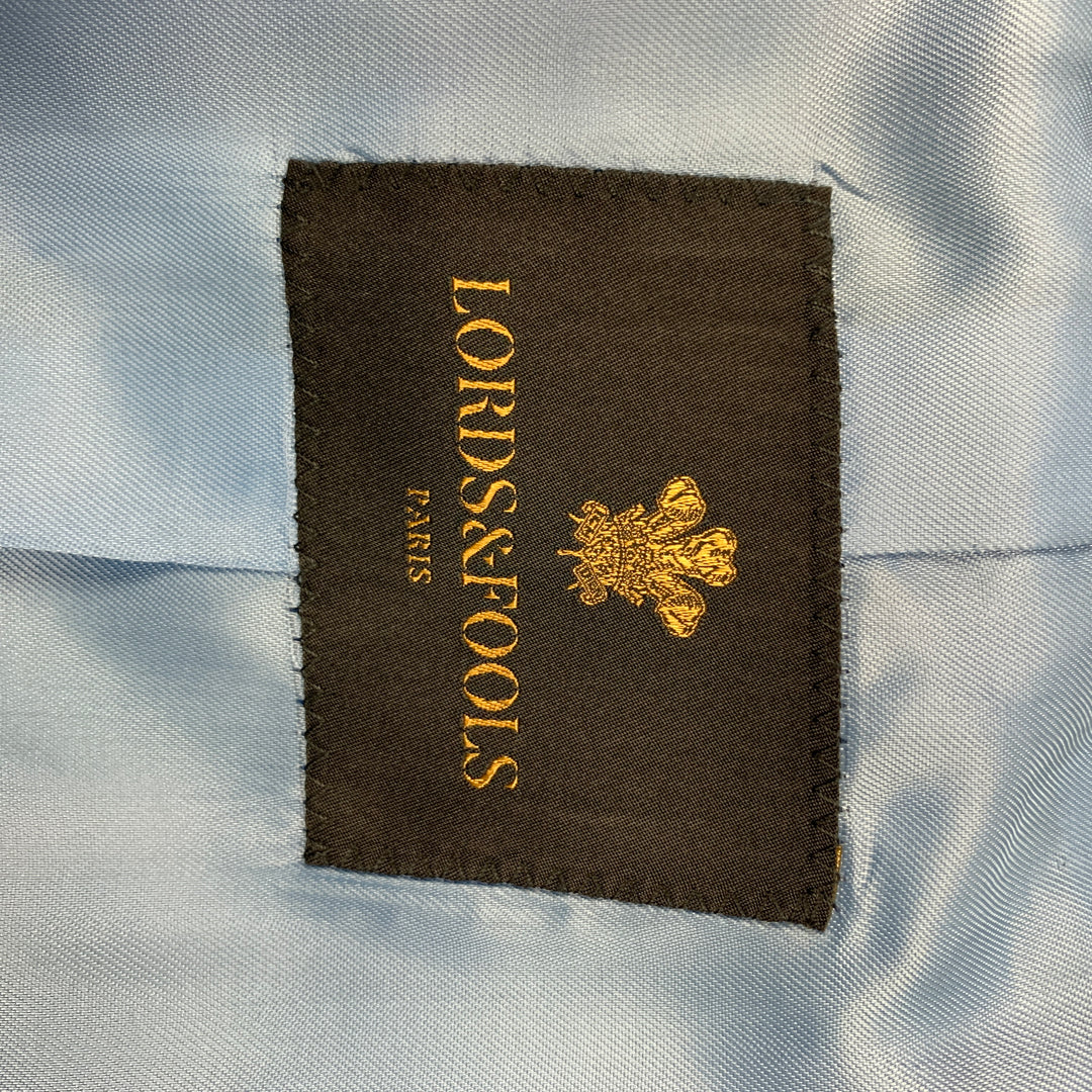 LORDS & FOOLS Size 38 Blue & Navy Woven Wool Notch Lapel Sport Coat