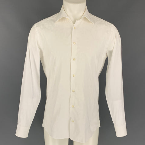 OFFICINE GENERALE x BARNEY'S NEW YORK Size M White Cotton Nehru Collar Long Sleeve Shirt
