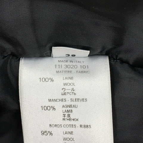 GIVENCHY Size 6 / FR 38  Black Wool Lamb Skin Bomber Jacket