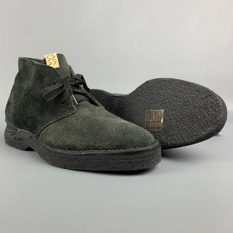 VISVIM Talla 9 Botas ISDT con cordones de cuero texturizado negro-FOLK