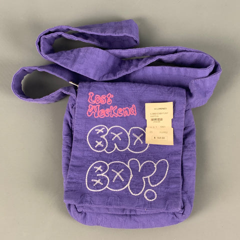 BERNHARD WILLHELM Mini bolso bordado crema morado