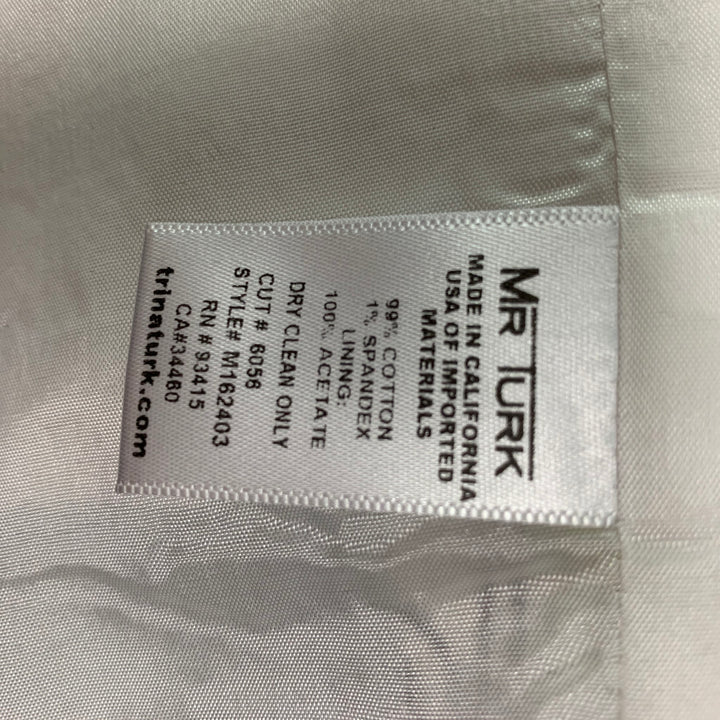 MR TURK Chest Size 40 White Multi-Color Print Cotton &  Spandex Sport Coat