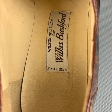 WILKES BASHFORD Size 6.5 Brown Leather Embossed Laces