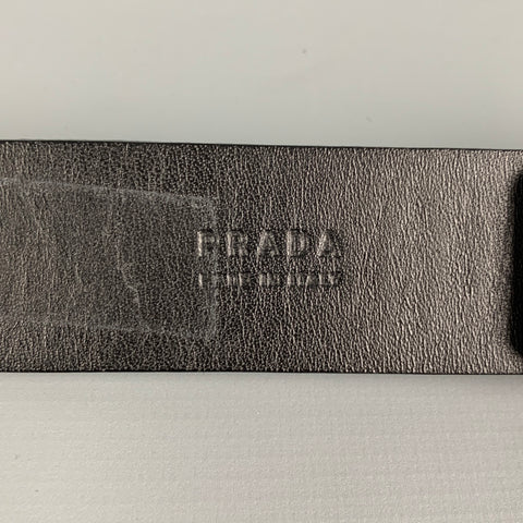 PRADA Size 33 Black Leather Belt