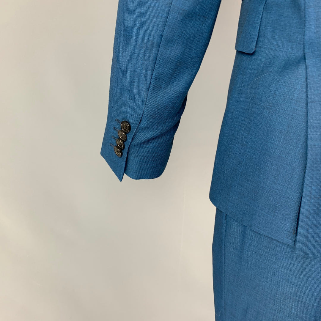 PAUL SMITH Size 36 Regular Blue Wool Notch Lapel Suit