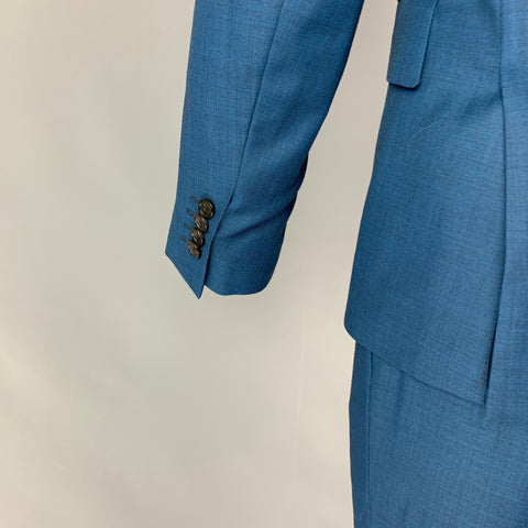 PAUL SMITH Size 36 Regular Blue Wool Notch Lapel Suit