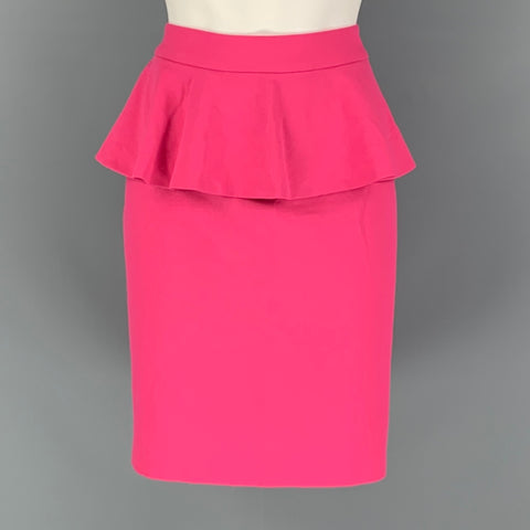 ALICE + OLIVIA Falda recta lisa de mezcla de poliéster rosa talla 8