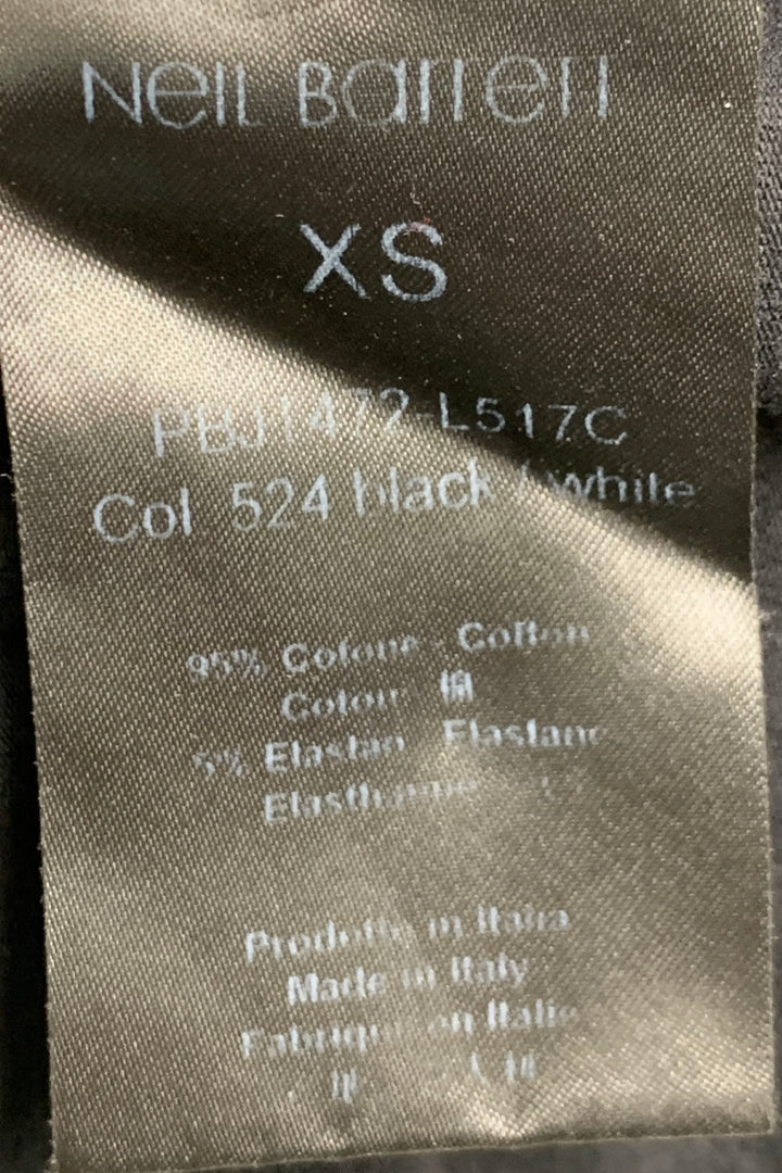 NEIL BARRETT Size XS Black & White Color Block Cotton / Elastane T-shirt