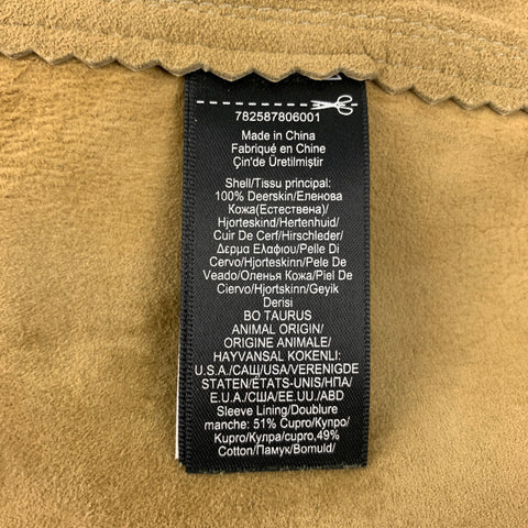RRL by RALPH LAUREN Size XL Beige Deerskin Leather Western Fringe Jacket
