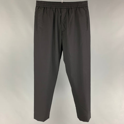 JOHN ELLIOTT Size L Black Wool Elastic Waistband Casual Pants