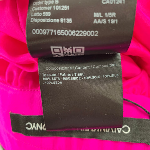 CALVIN KLEIN 205W39NYC Size 2 Pink Silk Pleated Circle Skirt