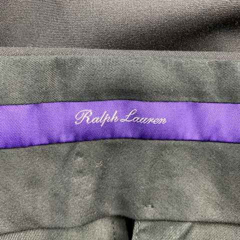 RALPH LAUREN Purple Label Size 33 Black Wool Side Tabs Dress Pants