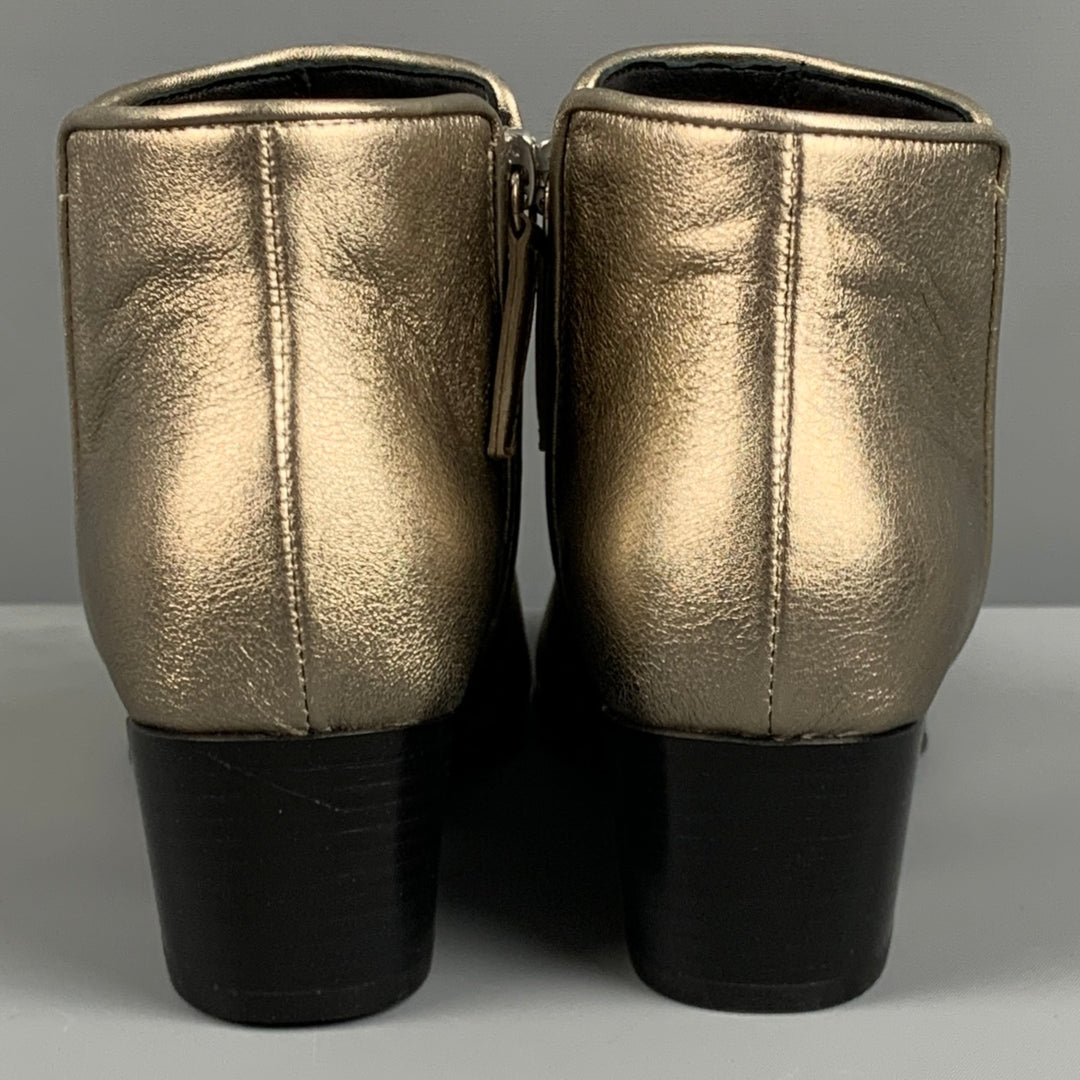 GIUSEPPE ZANOTTI Size 5 Silver Leather Ankle Boots