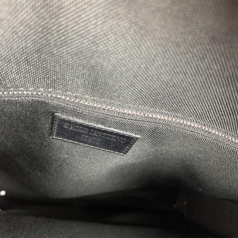 PAOLO IANTORNO Black Structured Leather Messenger Bag