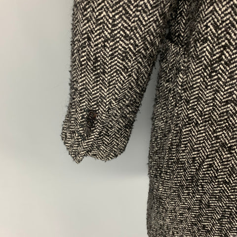 AMI by ALEXANDRE MATTIUSSI Size 38 Black White Herringbone Coat