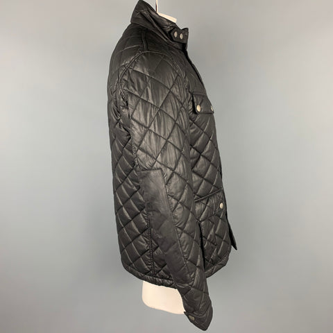 BARBOUR x Steve McQueen Collection Size L Black Quilted Polyester Zip & Snaps Jacket