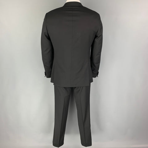 THEORY Size 42 Black Wool Peak Lapel Tuxedo Suit