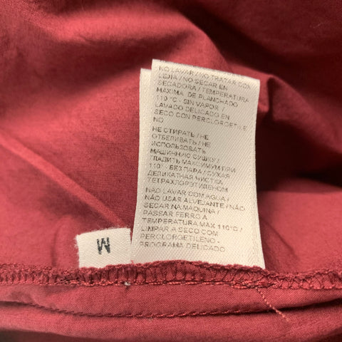TOMAS MAIER Pantalones casuales con cinturilla elástica de algodón sólido burdeos Talla M