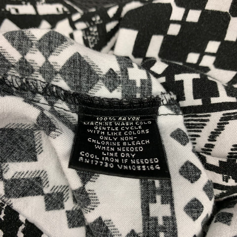 MOSSIMO Size XS Black & White Print Rayon A-line Dress