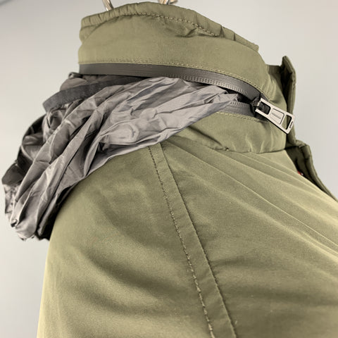 EREDI PISANO Size M Olive Green Padded Patch Pocket Winter Jacket