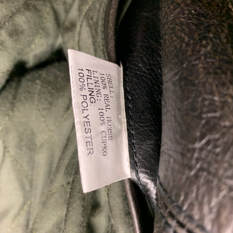 TODD ​​SNYDER Taille M Veste de motard en cuir antique marron