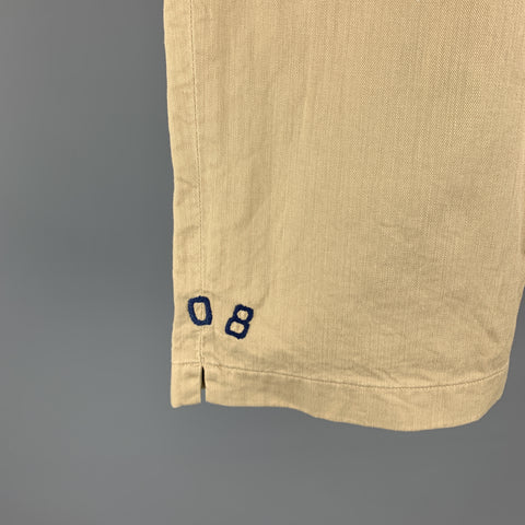45rpm Talla 34 Caqui Pantalones cortos de algodón liso con cremallera