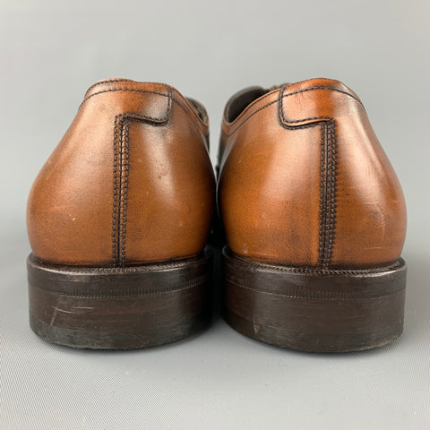 SALVATORE FERRAGAMO Studio Size 12 Tan Antique Leather Lace Up Shoes