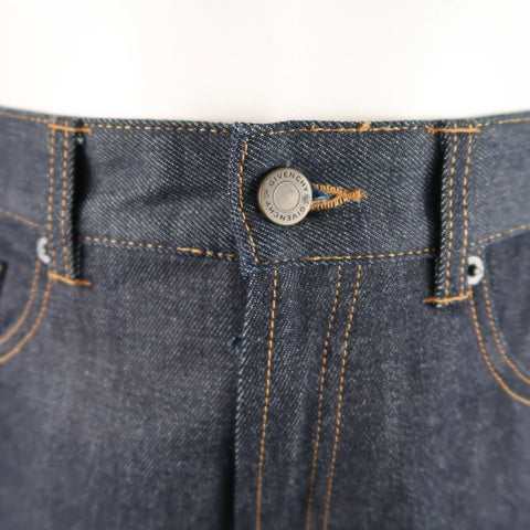 GIVENCHY Size 32 Dark Navy Denim Black Stripe Bar Jeans GIVENCHY