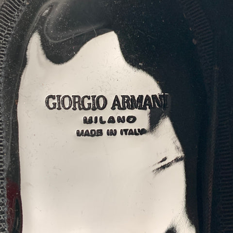 GIORGIO ARMANI Size 12.5 Black Patent Leather Lace Up Shoes