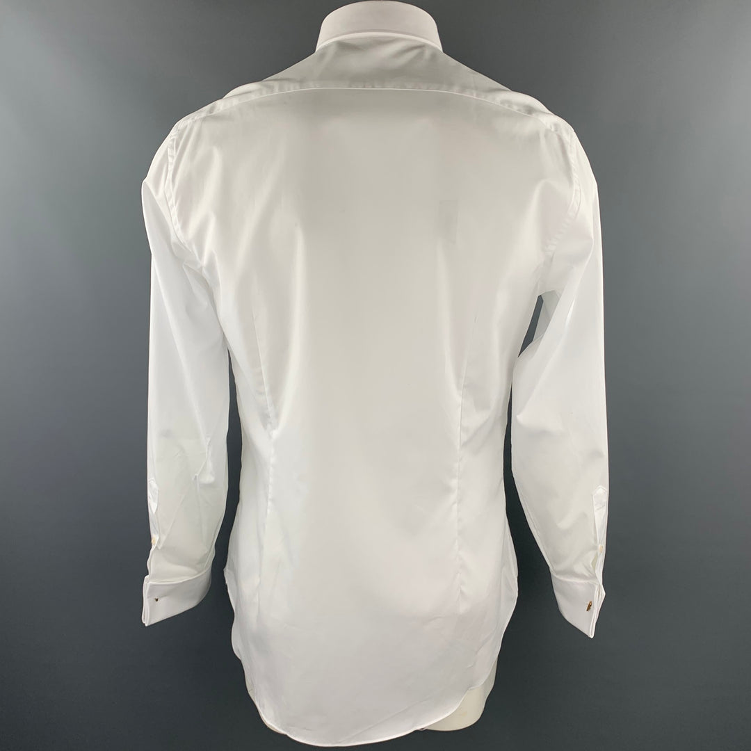 BARNEY'S NEW YORK Size XL White Cotton French Cuff Long Sleeve Shirt