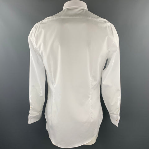 BARNEY'S NEW YORK Size XL White Cotton French Cuff Long Sleeve Shirt
