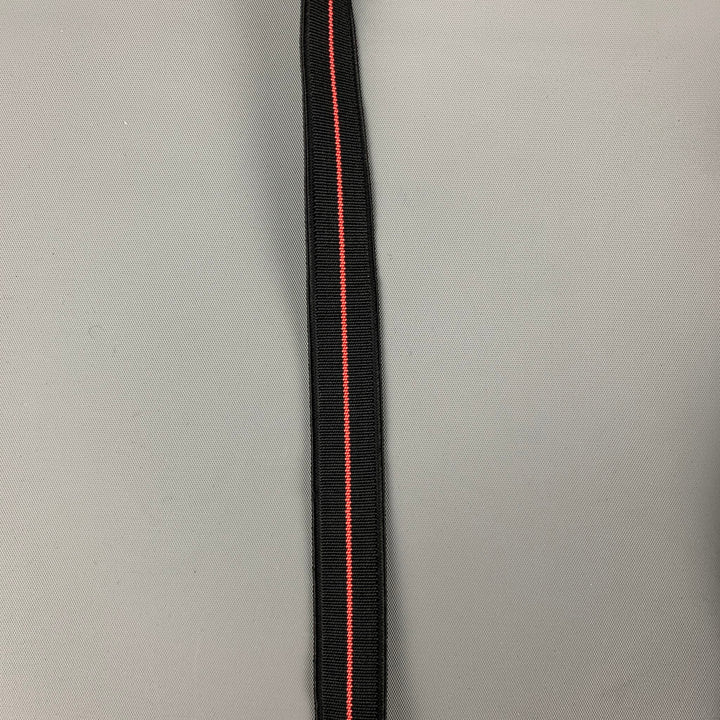 VINTAGE Size One Size Black Red Stripe Elastic Suspenders