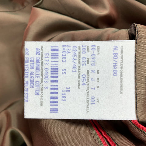 HUGO BOSS Size 44 Regular Tan Cotton Notch Lapel Suit
