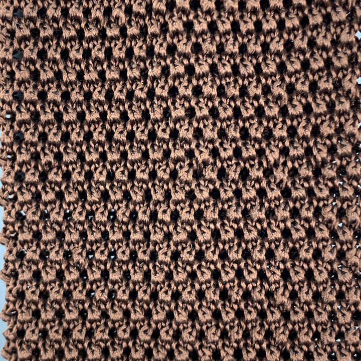BUDD Warm Brown Silk Textured Knit Tie