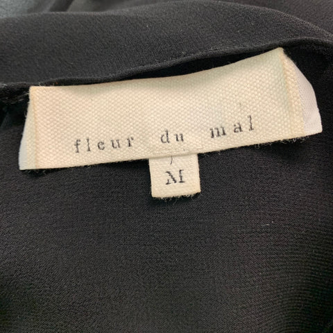 FLEUR DU MAL Size M Black Sheer Crew-Neck Dress Top
