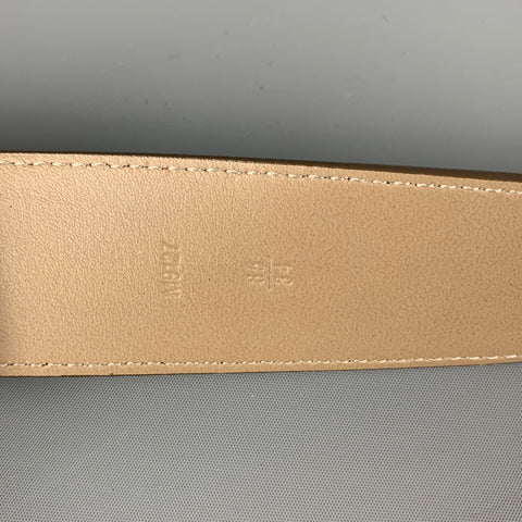 LOUIS VUITTON Size 34 Taupe Textured Leather Belt