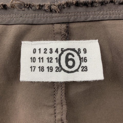 MM6 MAISON MARGIELA Size S Brown Raw Edge Pencil Skirt