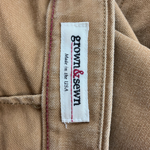 GROWN&SEWN Size 31 Tan Canvas Button Fly Casual Pants