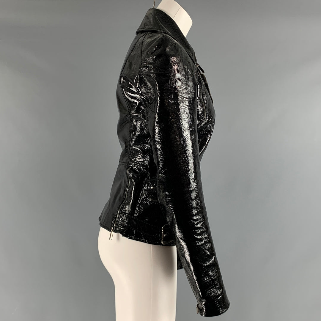 VERSUS by GIANNI VERSACE Size XS Black Not Listed Patent Biker Jacket