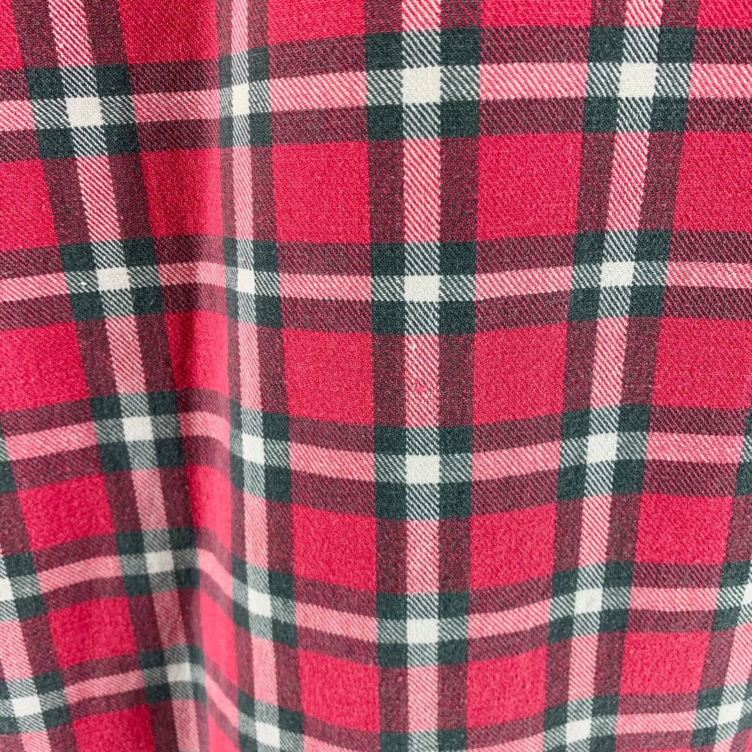 RRL by RALPH LAUREN Size L Red White Plaid Cotton Flannel Long Sleeve Shirt