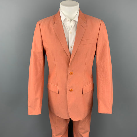 Vintage HELMUT LANG Size 38 Coral Cotton Notch Lapel Suit