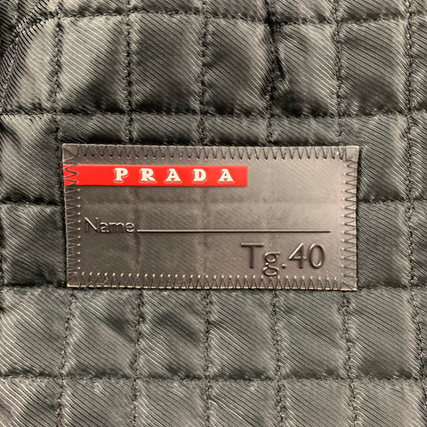 PRADA Size 4 Black Polyester Belted Coat