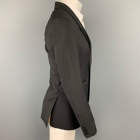 BURBERRY PRORSUM Size 36 Black Wool Blend Notch Lapel Sport Coat