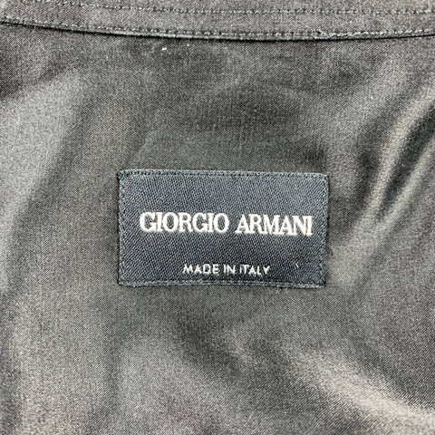 GIORGIO ARMANI Size M Black Silk / Cotton Button Up Long Sleeve Shirt