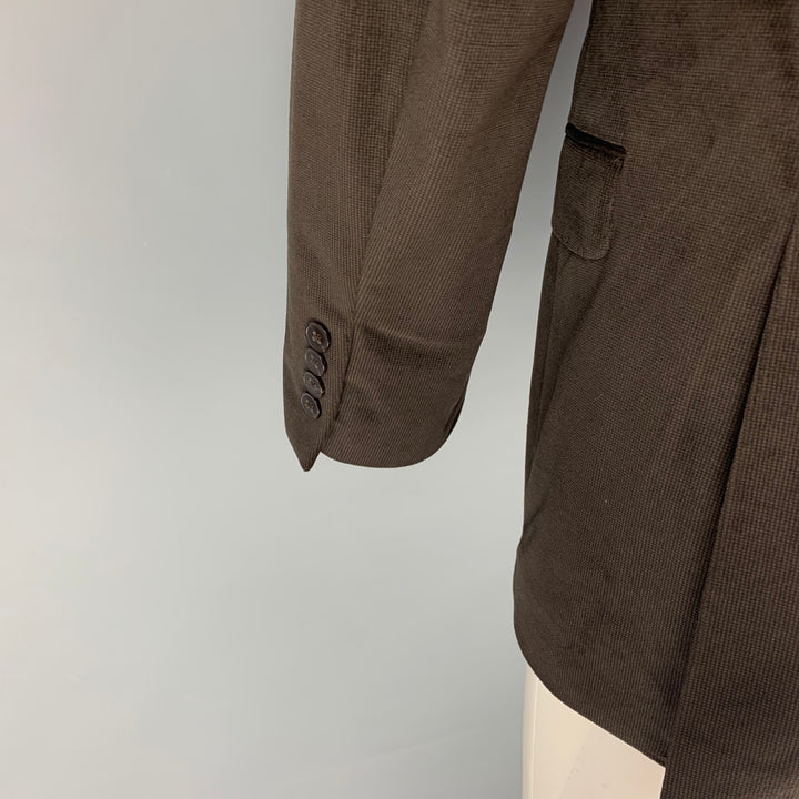 CALVIN KLEIN Size 40 Brown Polyester Notch Lapel Sport Coat