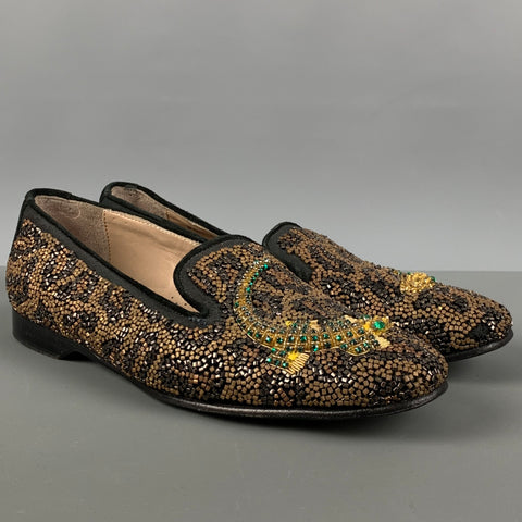 DONALD J PLINER Talla 8.5 Zapatos planos sin cordones en oro negro