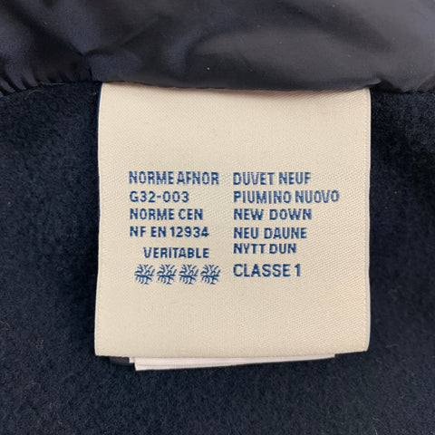 MONCLER Size XL Midnight Blue Quilted Polyamide Zip Up Jacket