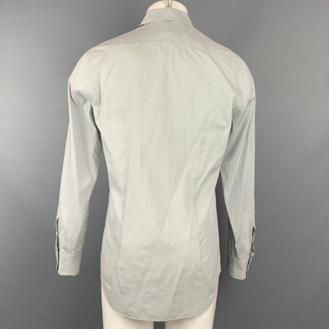 PRADA Size M White & Black Dots Cotton Button Up Long Sleeve Shirt